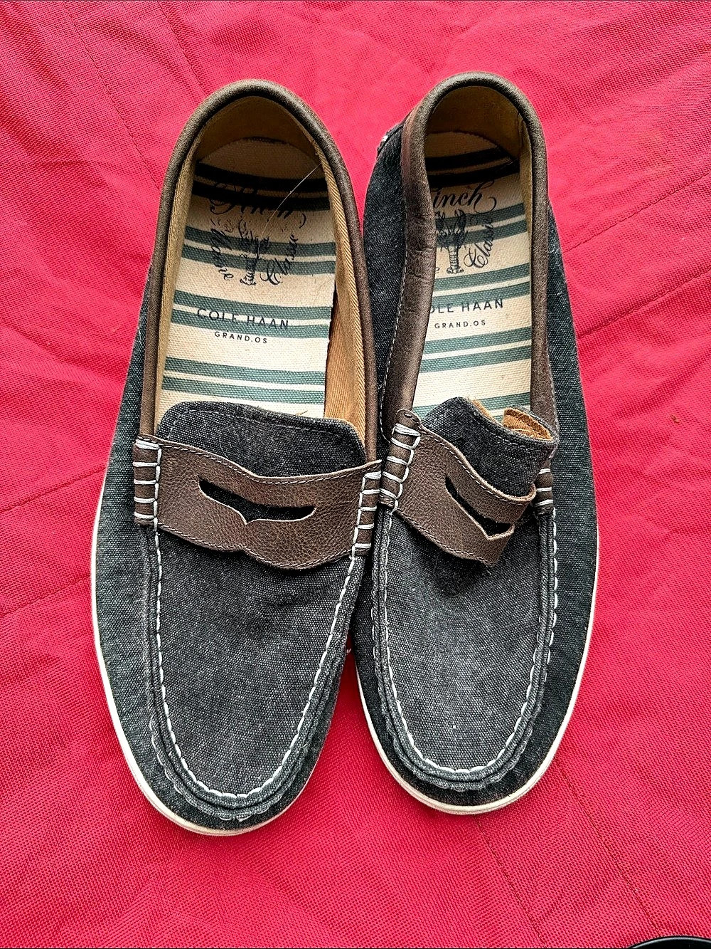 Cole Haan Pinch Grand OS Men's Loafers US 10M Gray Brown